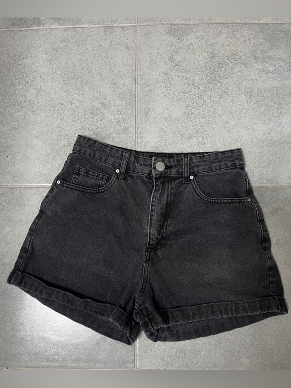 Cotton On Black High-Rise Denim Shorts